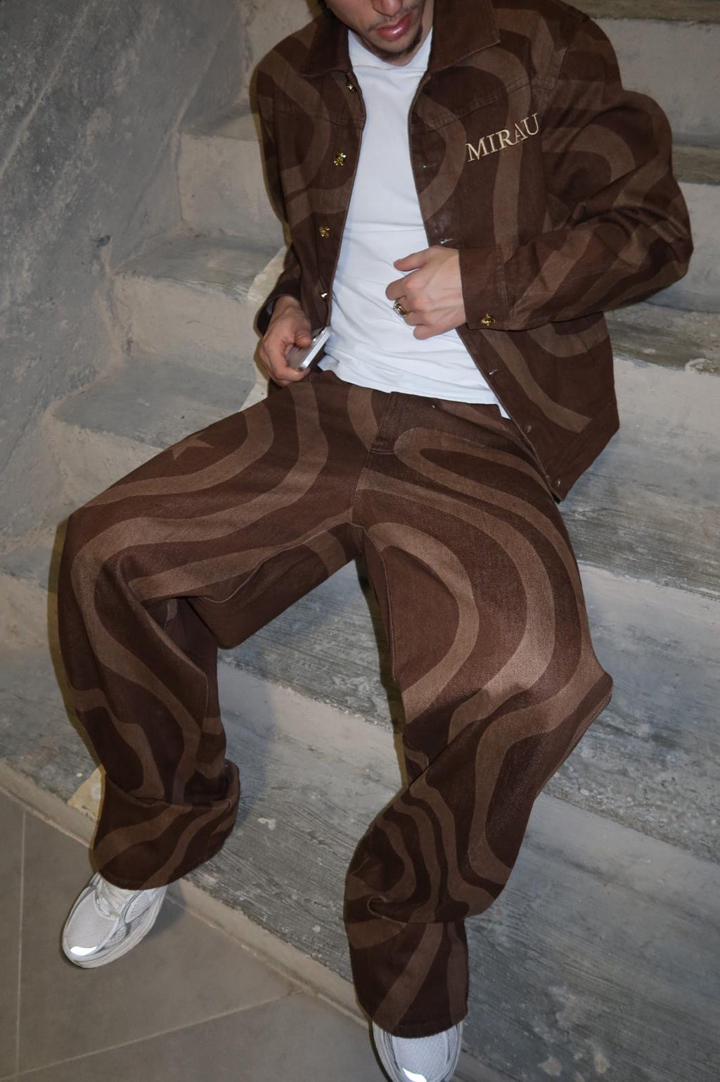 Miraux Denim Swirl Pants